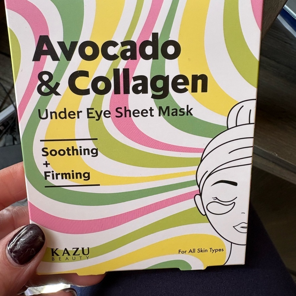 Avocado & Collagen Under Eye Sheet Mask - Green, Yellow, Pink, White